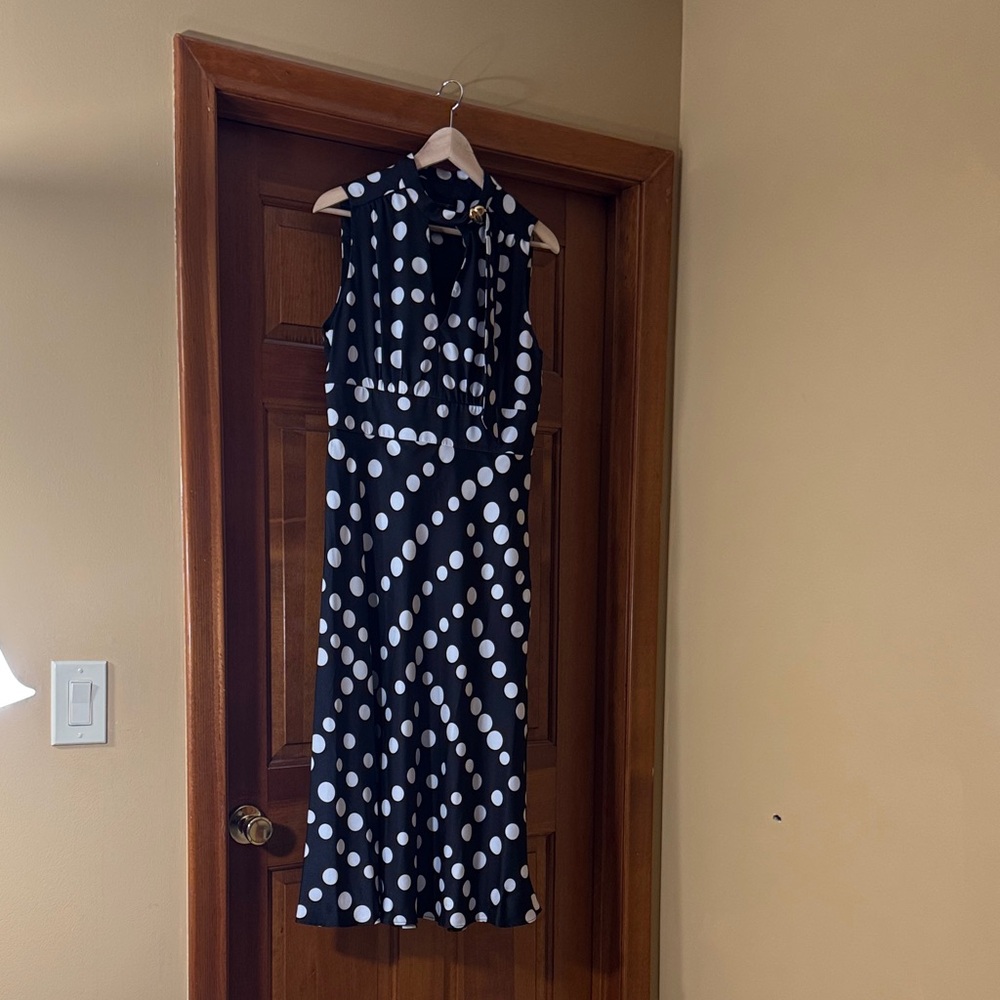 Donna Karan Black and White Maxi Dress